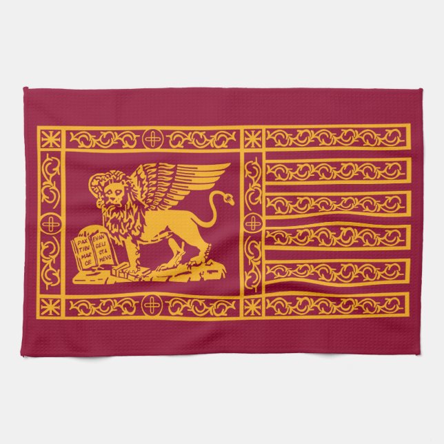Flagge der Republik Venedig Geschirrtuch (Horizontal)