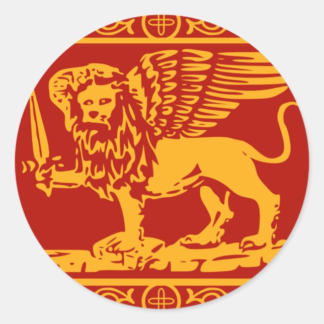 Flagge der Republik Venedig Runder Aufkleber (Vorderseite)