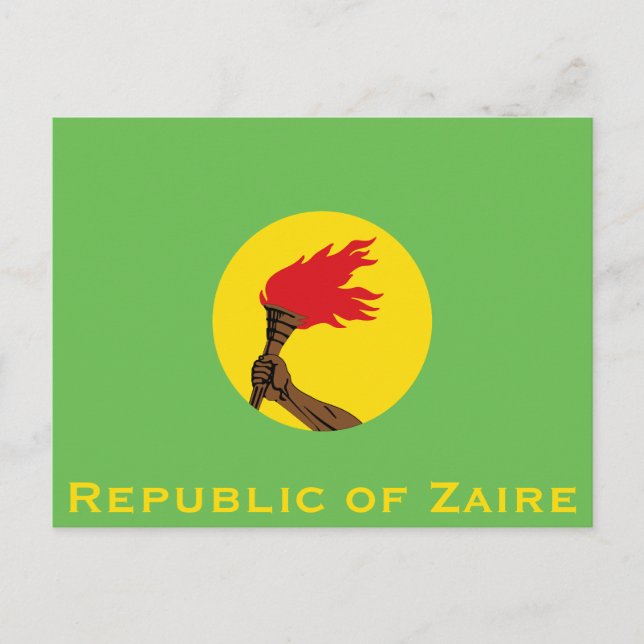 Flagge der Republik Zaire Postkarte (Vorderseite)