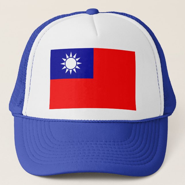 Flagge der Republiks China (Taiwan) - 中華民國國旗 Truckerkappe (Vorderseite)