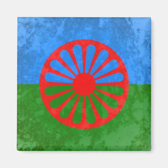 Flagge der Roma Magnet (Vorne)