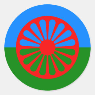 Flagge der Romani Leute - Romani Flagge Runder Aufkleber