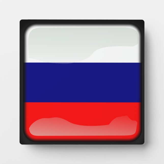 Flagge der Russischen Föderation Fotoplatte (Vorderseite)