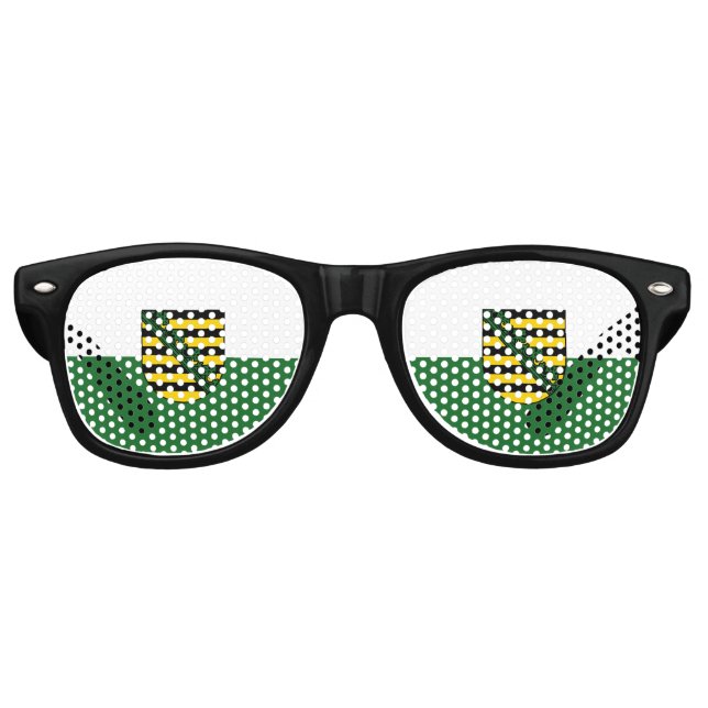 Flagge der sächsischen Retro-Sonnenbrille Partybrille (Vorderseite)