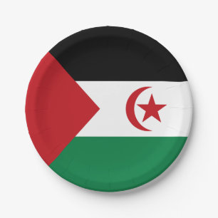 Flagge der Sahrawi Arabischen Demokratischen Repub Pappteller