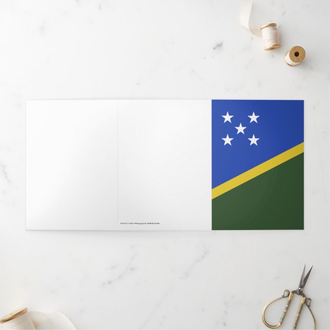 Flagge der Salomonen Dreifach Gefaltete Karte (Außenbereich)