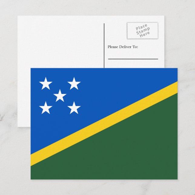 Flagge der Salomonen, Flagge der Salomonen Postkarte (Vorne/Hinten)