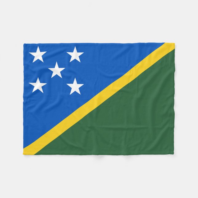 Flagge der Salomonen Fleecedecke (Vorderseite (Horizontal))