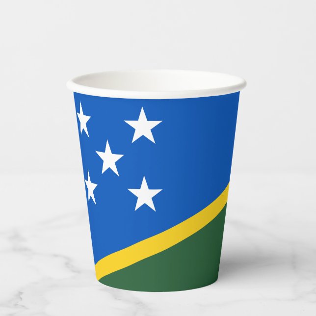 Flagge der Salomonen Pappbecher (Vorderseite)