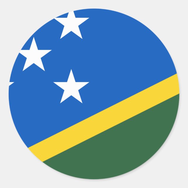 Flagge der Salomonen Runder Aufkleber (Vorderseite)