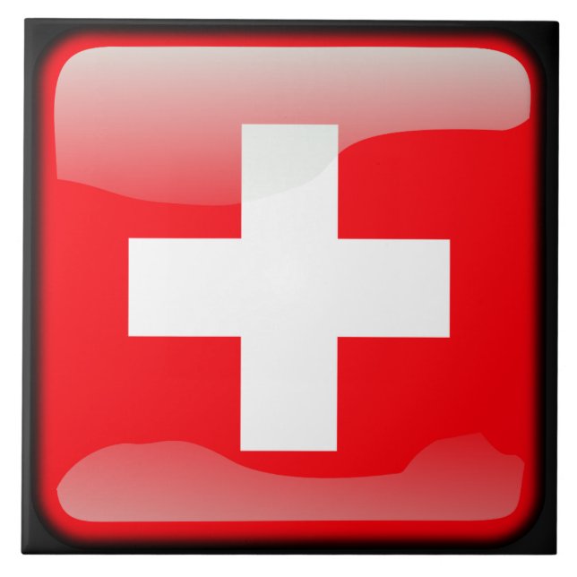 Flagge der Schweiz Fliese (Vorderseite)