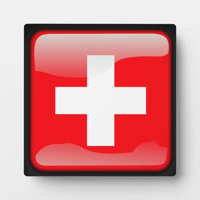 Flagge der Schweiz Fotoplatte (Vorderseite)