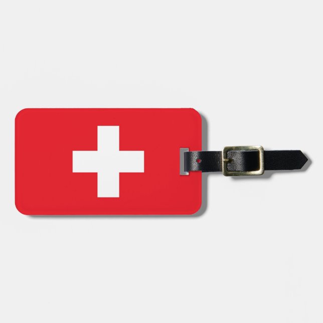 Flagge der Schweiz Gepäckanhänger (Vorderseite horizontal)