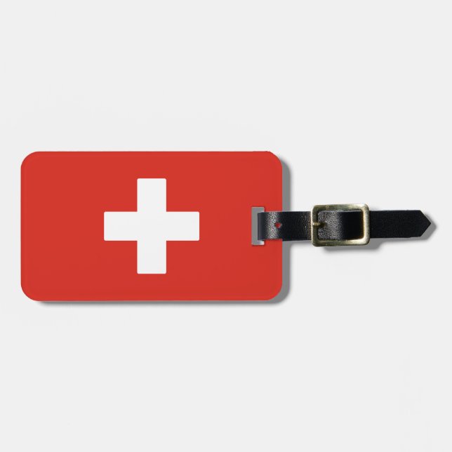 Flagge der Schweiz Gepäckanhänger (Vorderseite horizontal)