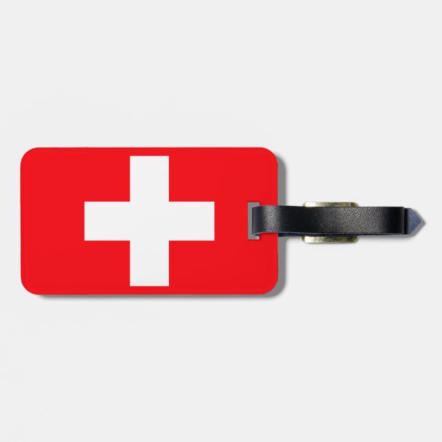 Flagge der Schweiz Gepäckanhänger (Rückseite horizontal)