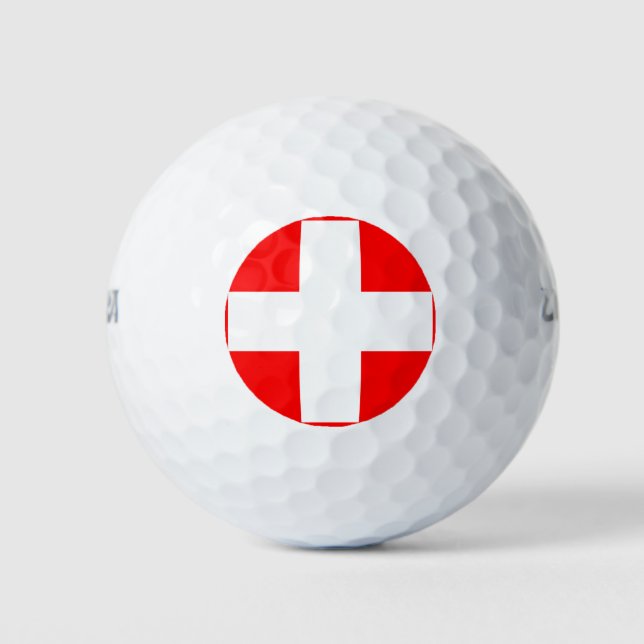 Flagge der Schweiz Golfball (Vorderseite)