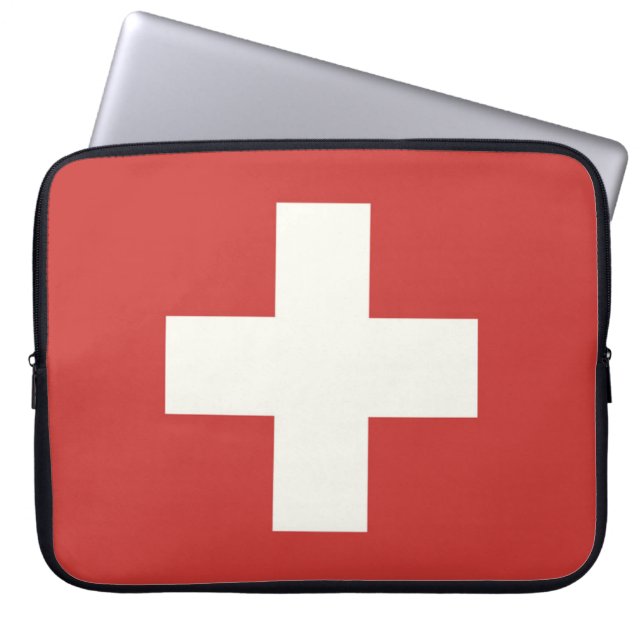 Flagge der Schweiz Laptopschutzhülle (Vorderseite)