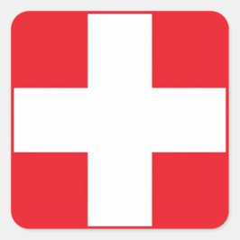 Flagge der Schweiz Quadratischer Aufkleber