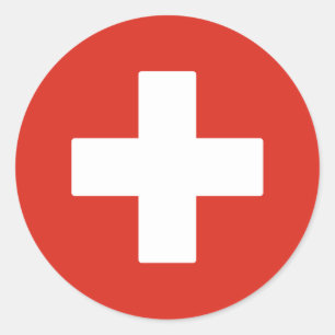 Flagge der Schweiz Runder Aufkleber