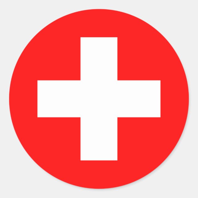 Flagge der Schweiz Runder Aufkleber (Vorderseite)