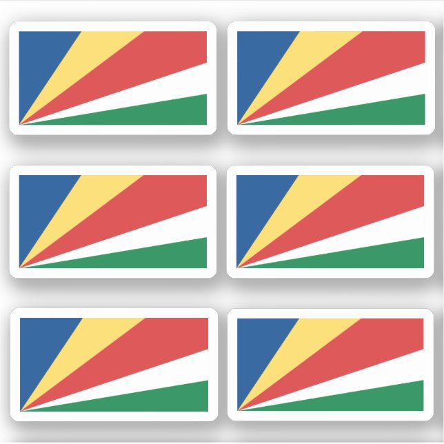 Flagge der Seychellen - eine Sammlung Aufkleber (Vorderseite)