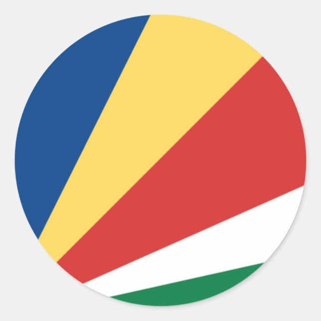 Flagge der Seychellen Runder Aufkleber (Vorderseite)