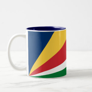 Flagge der Seychellen Zweifarbige Tasse