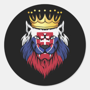 Flagge der Slowakei Lion King Runder Aufkleber
