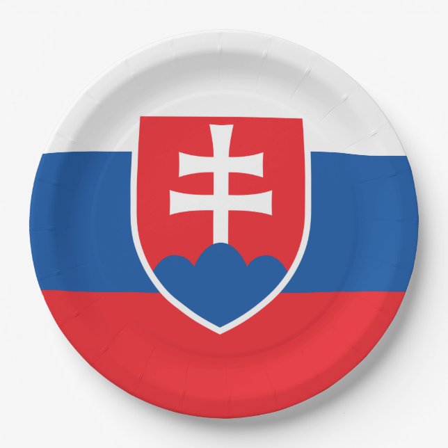 Flagge der Slowakei Pappteller (Vorderseite)