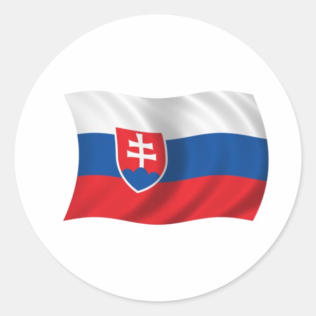 Flagge der Slowakei Runder Aufkleber (Vorderseite)