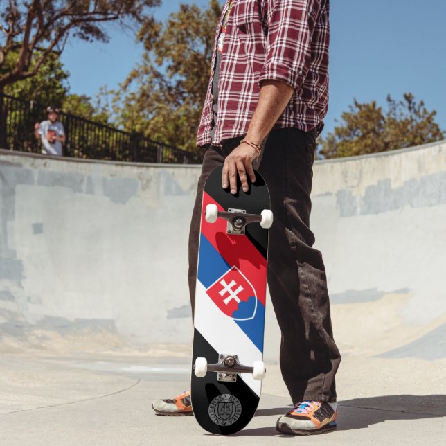 Flagge der Slowakei (vertikale Variante) Skateboard (Außenbereich 2)