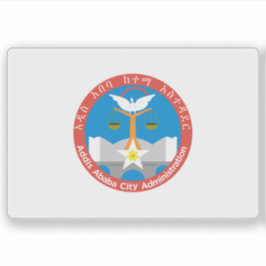 Flagge der Stadt Addis Abeba, Äthiopien Aufkleber