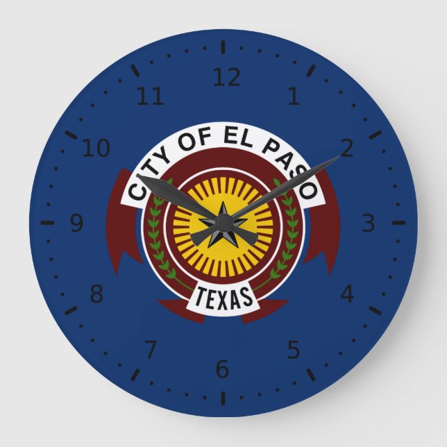 Flagge der Stadt El Paso, Texas Große Wanduhr (Vorderseite)