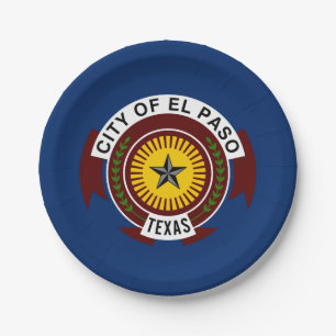 Flagge der Stadt El Paso, Texas Papier Teller