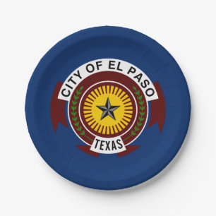 Flagge der Stadt El Paso, Texas Papier Teller