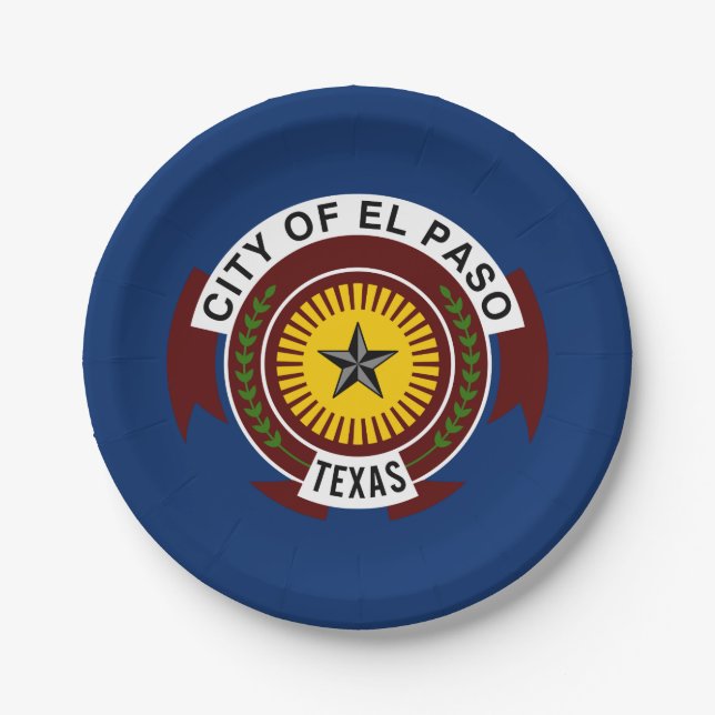 Flagge der Stadt El Paso, Texas Papier Teller (Vorderseite)