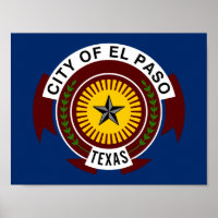 Flagge der Stadt El Paso, Texas Poster