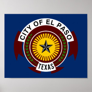 Flagge der Stadt El Paso, Texas Poster