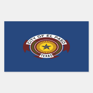 Flagge der Stadt El Paso, Texas rechteckiger Aufkl Aufkleber
