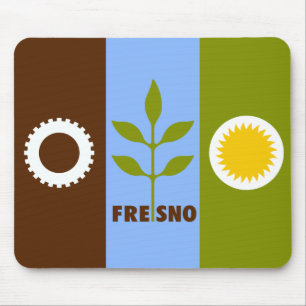Flagge der Stadt Fresno, Kalifornien Mauspad