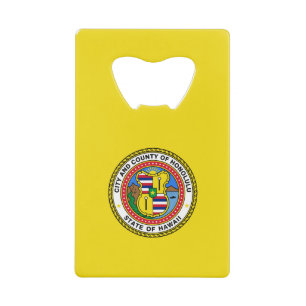 Flagge der Stadt Honolulu, Hawaii Credit Card Bott Geldbeutel Flaschenöffner