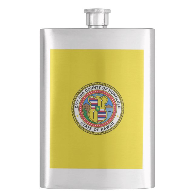 Flagge der Stadt Honolulu, Hawaii Flask Flachmann (Vorderseite)