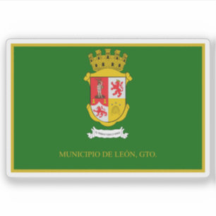 Flagge der Stadt León, Guanajuato, Mexiko Aufkleber