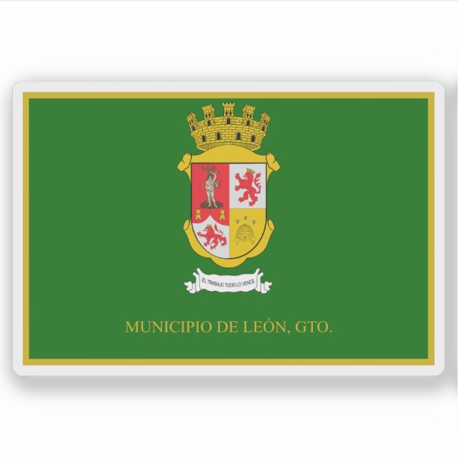 Flagge der Stadt León, Guanajuato, Mexiko Aufkleber (Vorderseite)