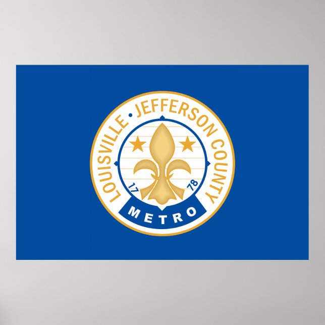 Flagge der Stadt Louisville Poster (Vorne)