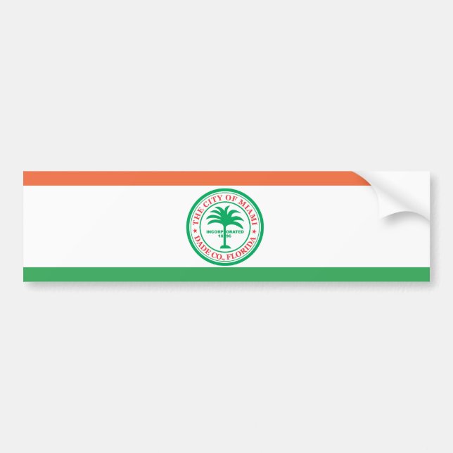 Flagge der Stadt Miami Autoaufkleber (Vorne)
