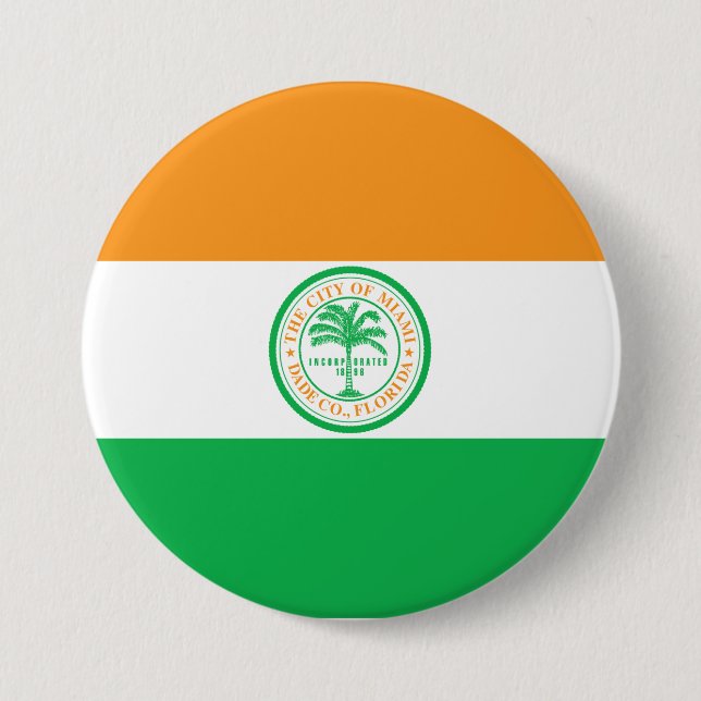 Flagge der Stadt Miami (Florida) Button (Vorderseite)