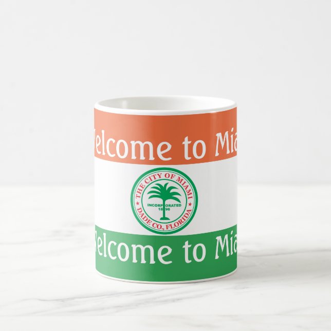 Flagge der Stadt Miami Kaffeetasse (Mittel)