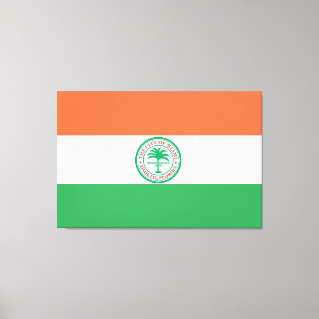 Flagge der Stadt Miami Leinwanddruck (Vorderseite)