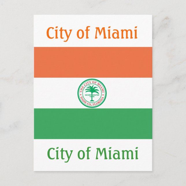 Flagge der Stadt Miami Postkarte (Vorderseite)